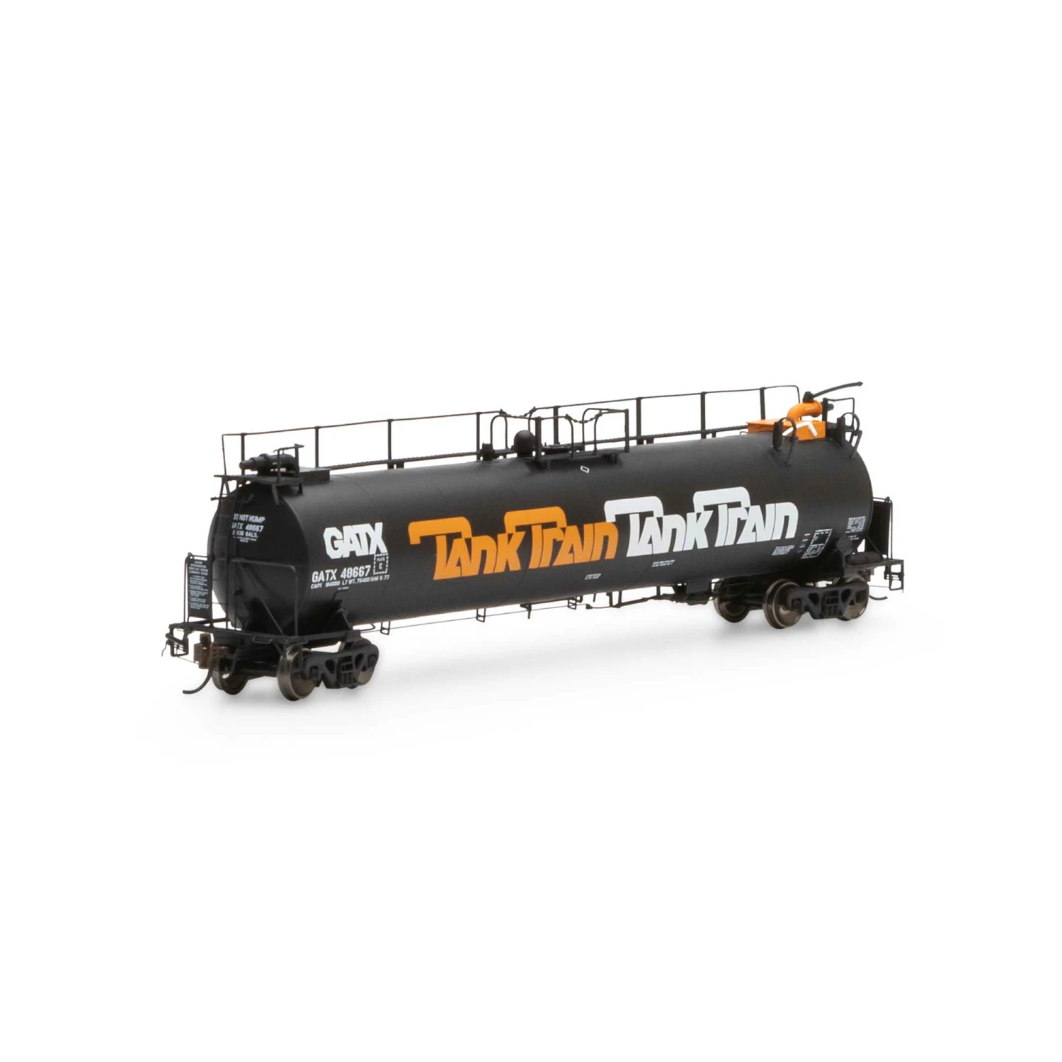 Athearn HO TankTrain Intermediate,GATX/Orange Letter#48667 for Freight Cars