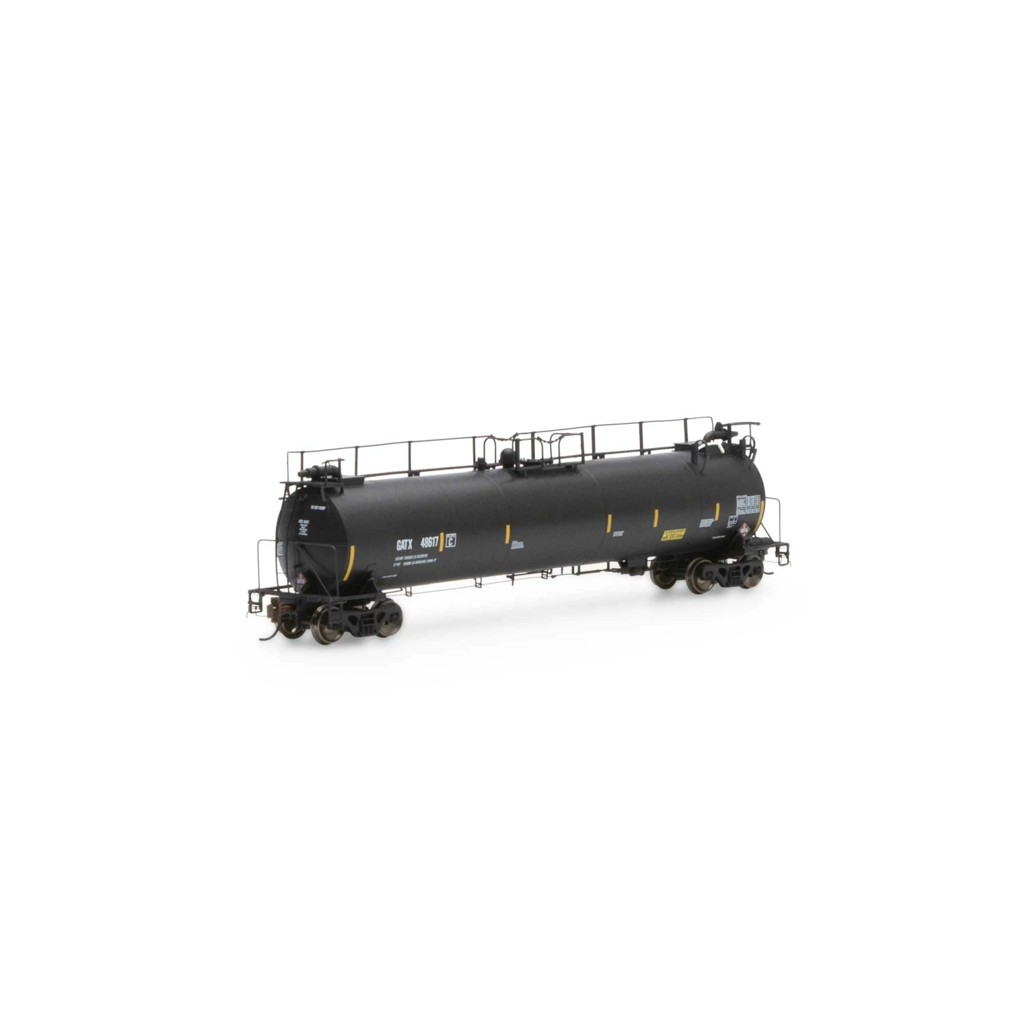 Athearn HO TankTrain Intermediate,GATX/Yellow Stripe#48618 for Freight Cars