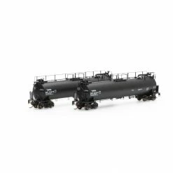 Athearn HO TankTrain A/B Set,GATX/Black Small #28227/28238 for Freight Cars
