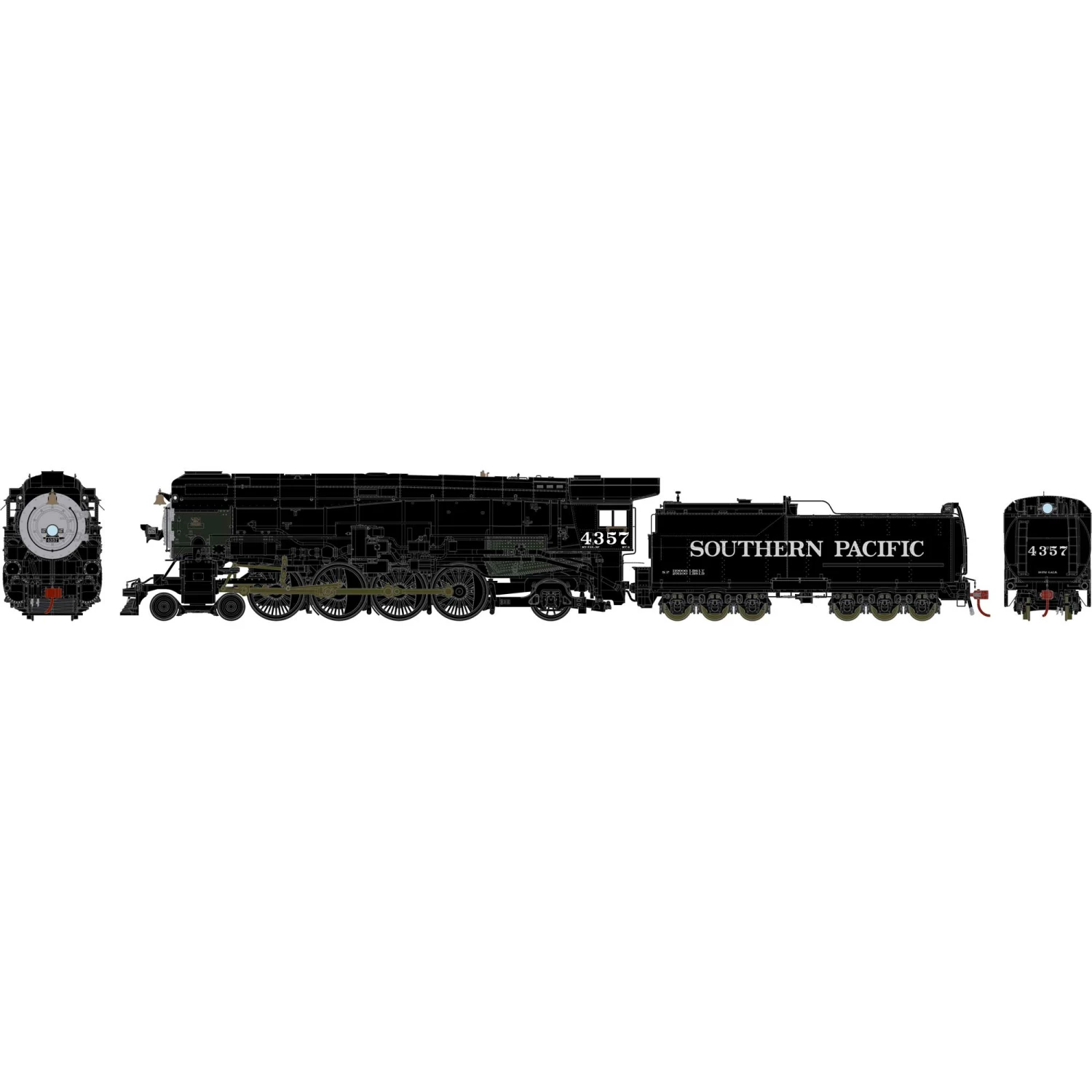 Athearn HO 4-8-2 MT-4, SP/Skyline Casing Black #4357 for Locomotives