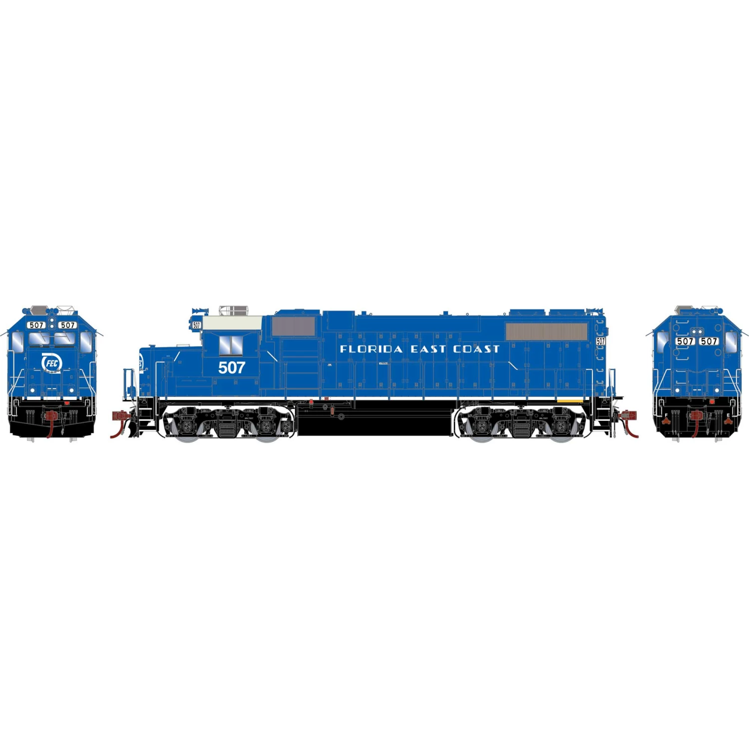 Athearn HO GP38-2, FEC #507 for Locomotives