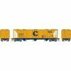 Athearn HO PS-2 2893 3-Bay Covered Hopper, C&O #2063 for Freight Cars