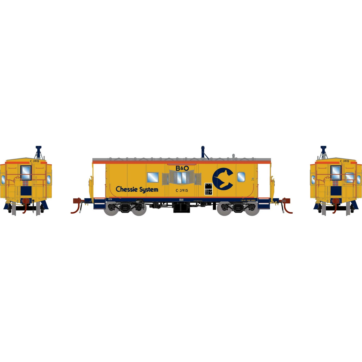 Athearn HO C-26A ICC Caboose/Light &Snd,Chessie/B&O#C-3915 for Freight Cars