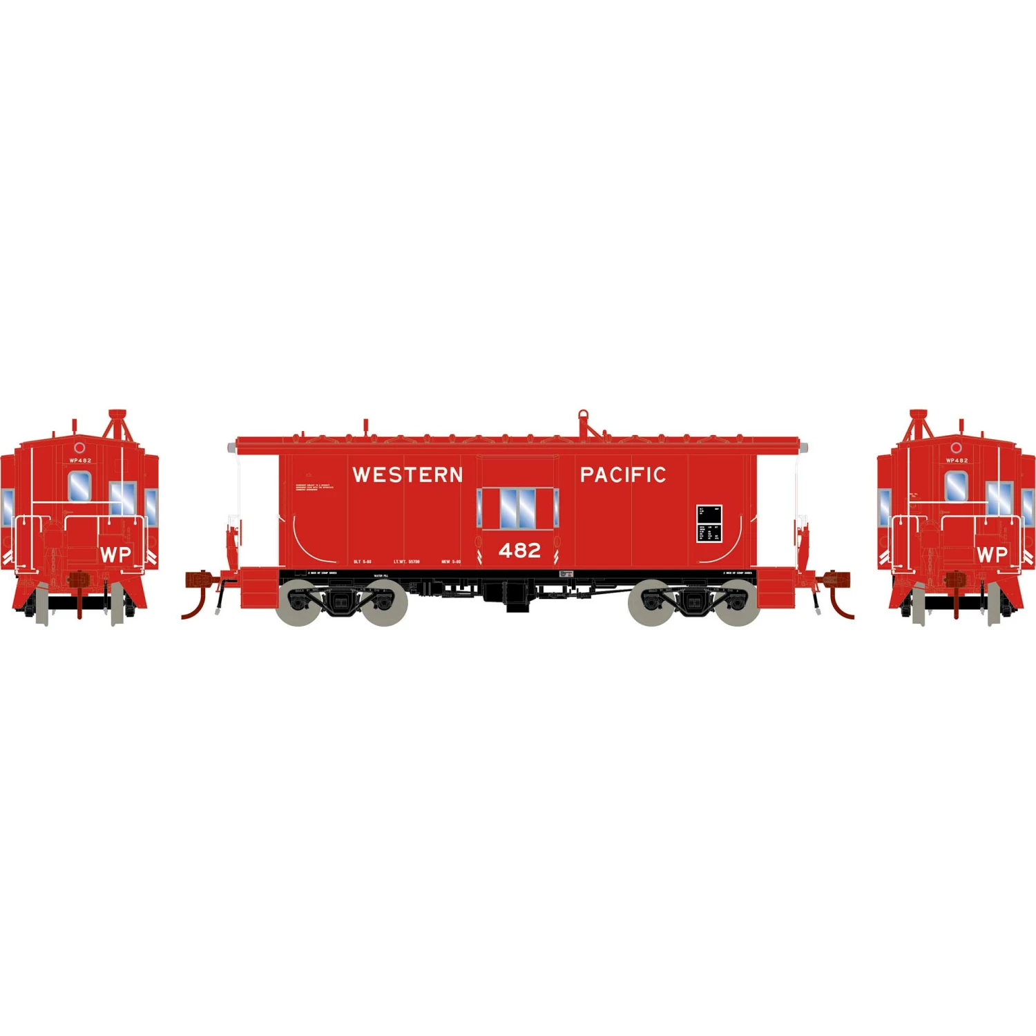 Athearn HO Bay Window Caboose with Lights and Sound, WP #482 for Cabooses