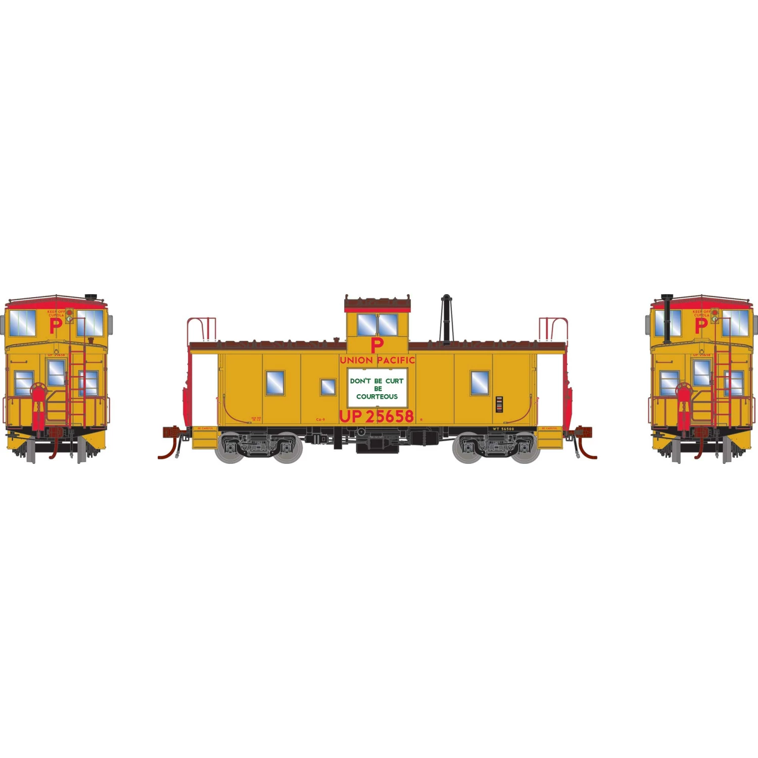 Athearn HO CA-9 ICC Caboose with Lights UP #25658 for Freight Cars