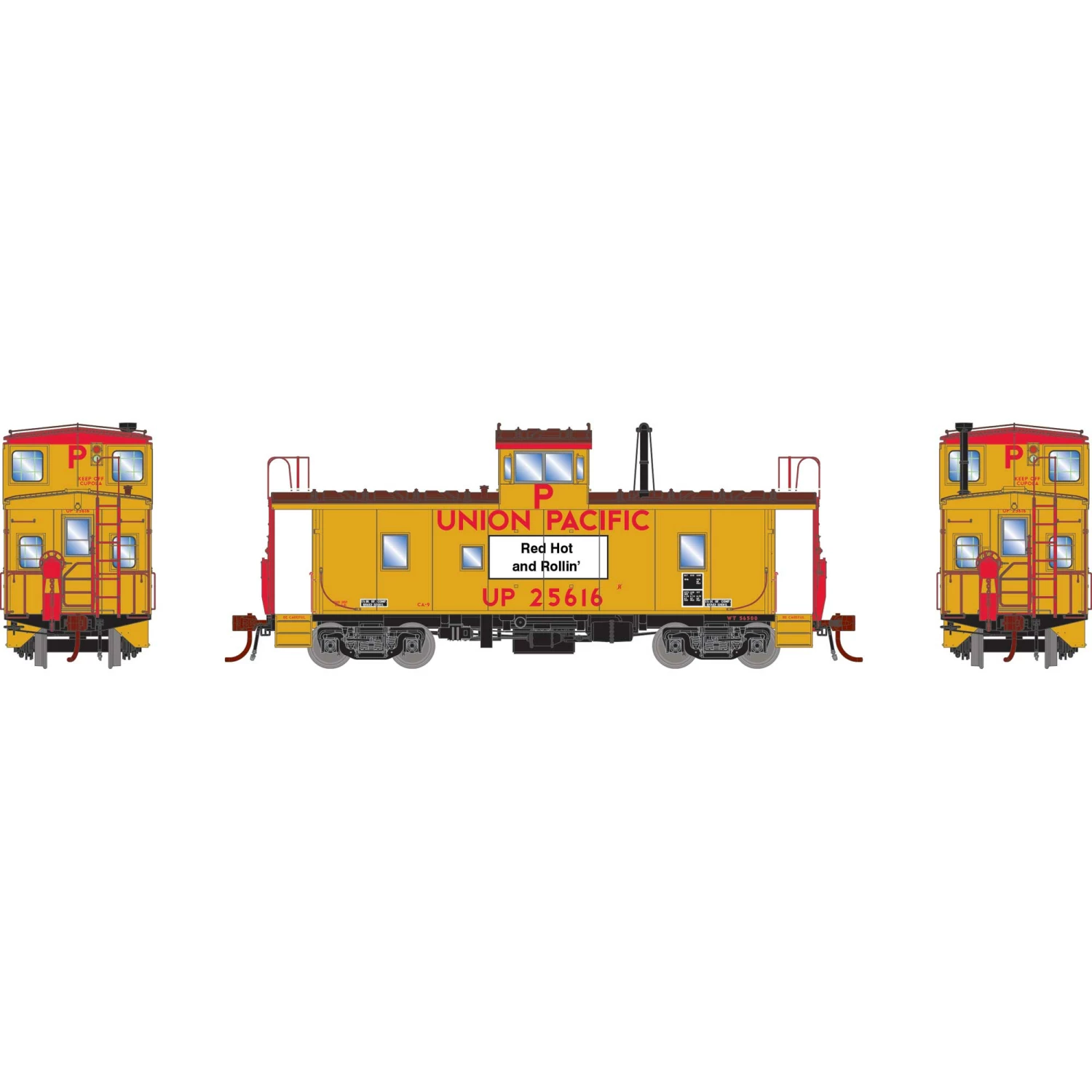 Athearn HO CA-9 ICC Caboose with Lights UP #25616 for Freight Cars