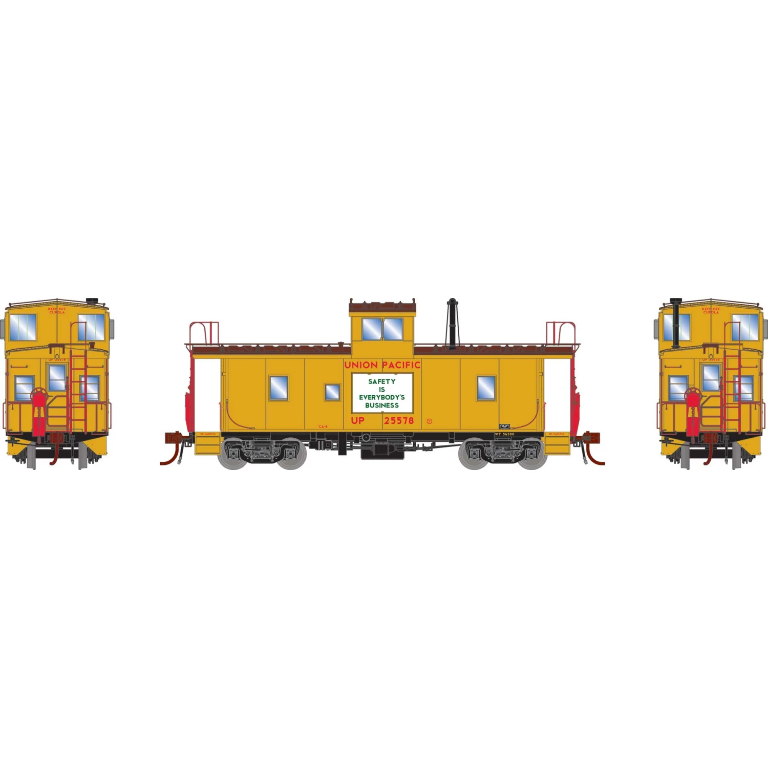 Athearn HO CA-8 Early Caboose with Lights UP #25578 for Freight Cars