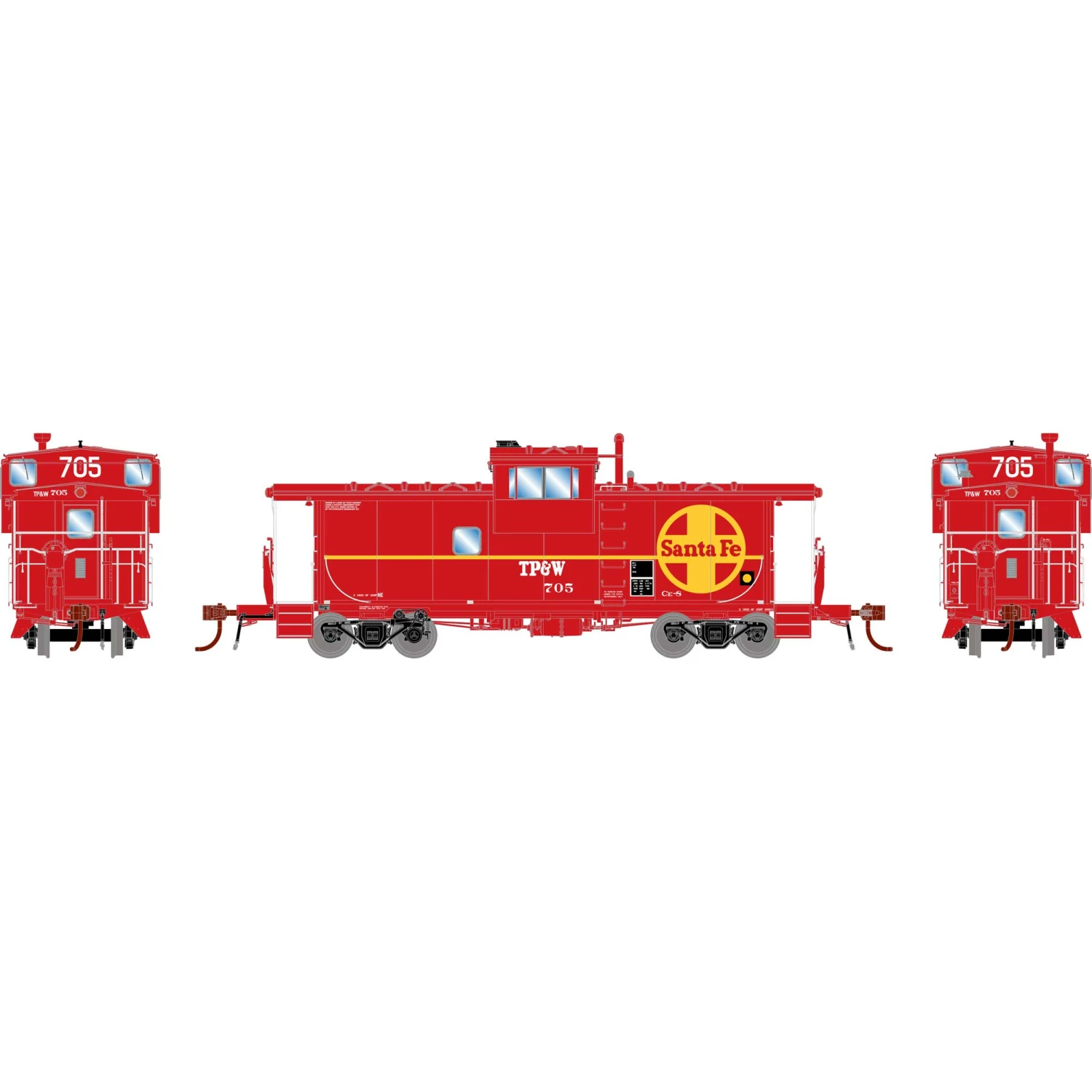 Athearn HO ICC Caboose with Lights, TP&W #705 for Cabooses