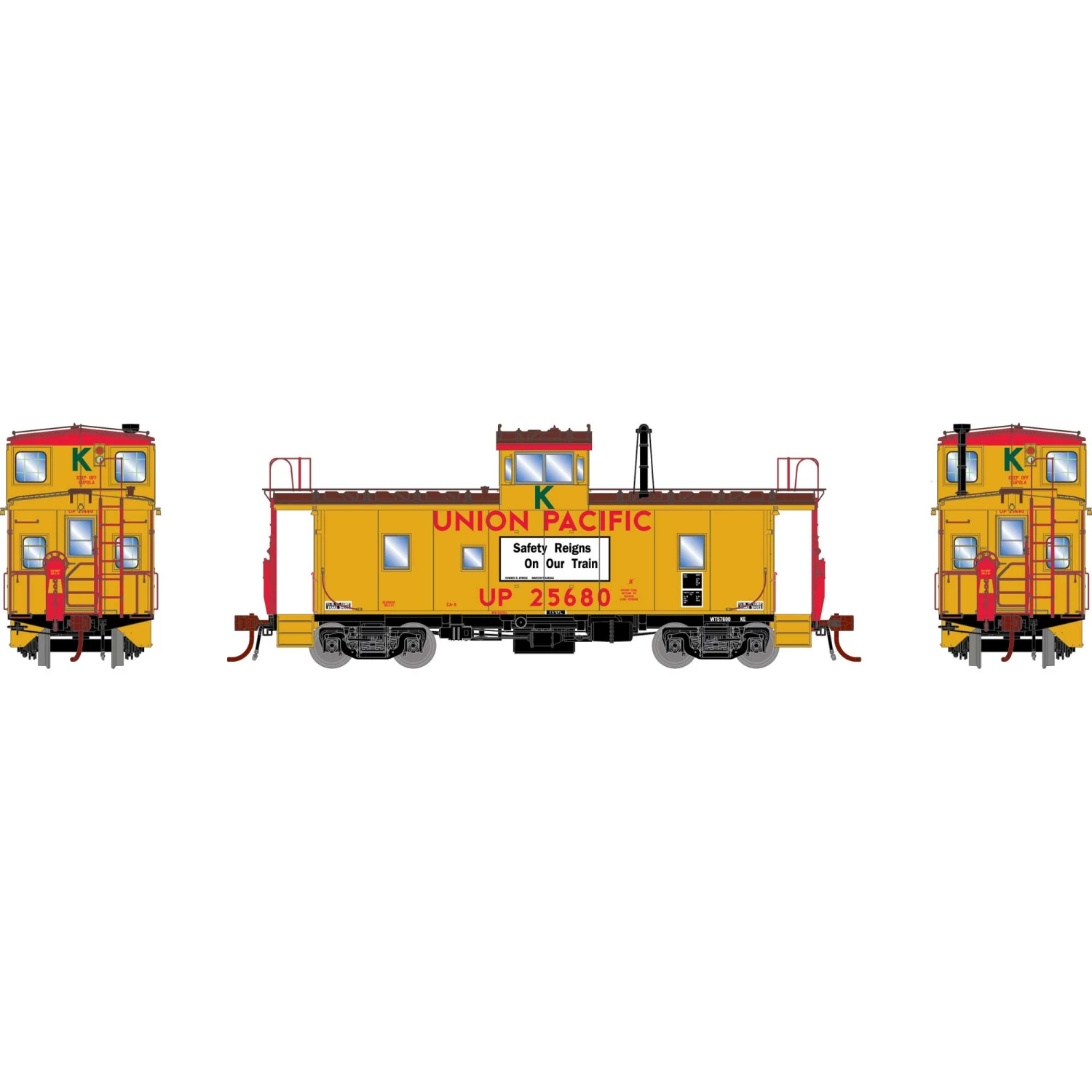 Athearn HO ICC Caboose CA-9 with Lights & Sound, UP #25680 for Cabooses