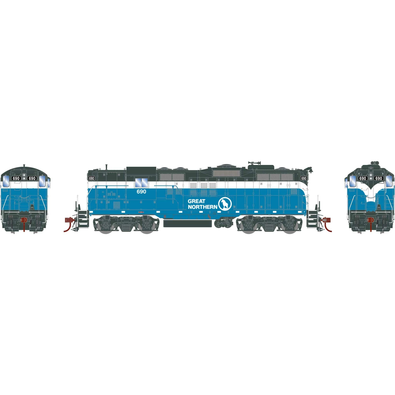 Athearn HO GP9 Locomotive with DCC & Sound, GN #690 for Locomotives