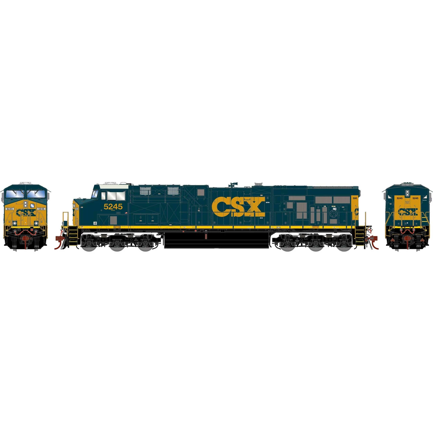Athearn HO ES44DC Locomotive with DCC & Sound, CSX, YN3 #5245 for Locomotives