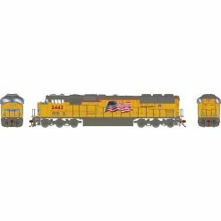 Athearn HO SD60M with DCC & Sound, UP/Yellow Sill/Flag #2442 for Locomotives