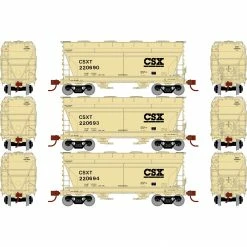 Athearn N ACF 2970 Covered Hopper, CSXT (3) for Freight Cars