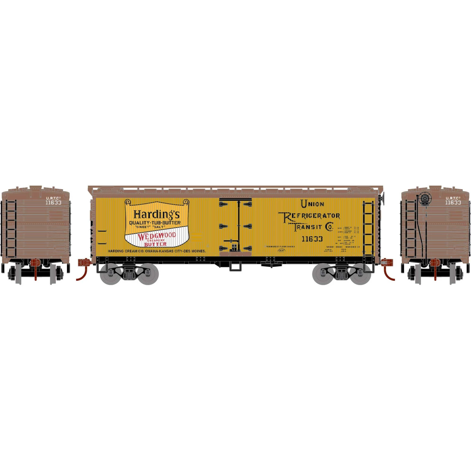 Athearn HO 40' Wood Reefer, UTRX #11633 for Freight Cars