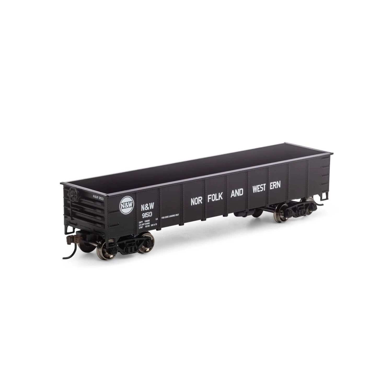 Athearn HO 40' Gondola, N&W #91513 for Freight Cars