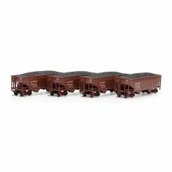 Athearn HO 34' 2-Bay Offset Open Hopper, SF #2 (4) for Freight Cars