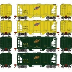 Athearn HO PS-2 2003 2-Bay Covered Hopper C&NW (4) for Freight Cars