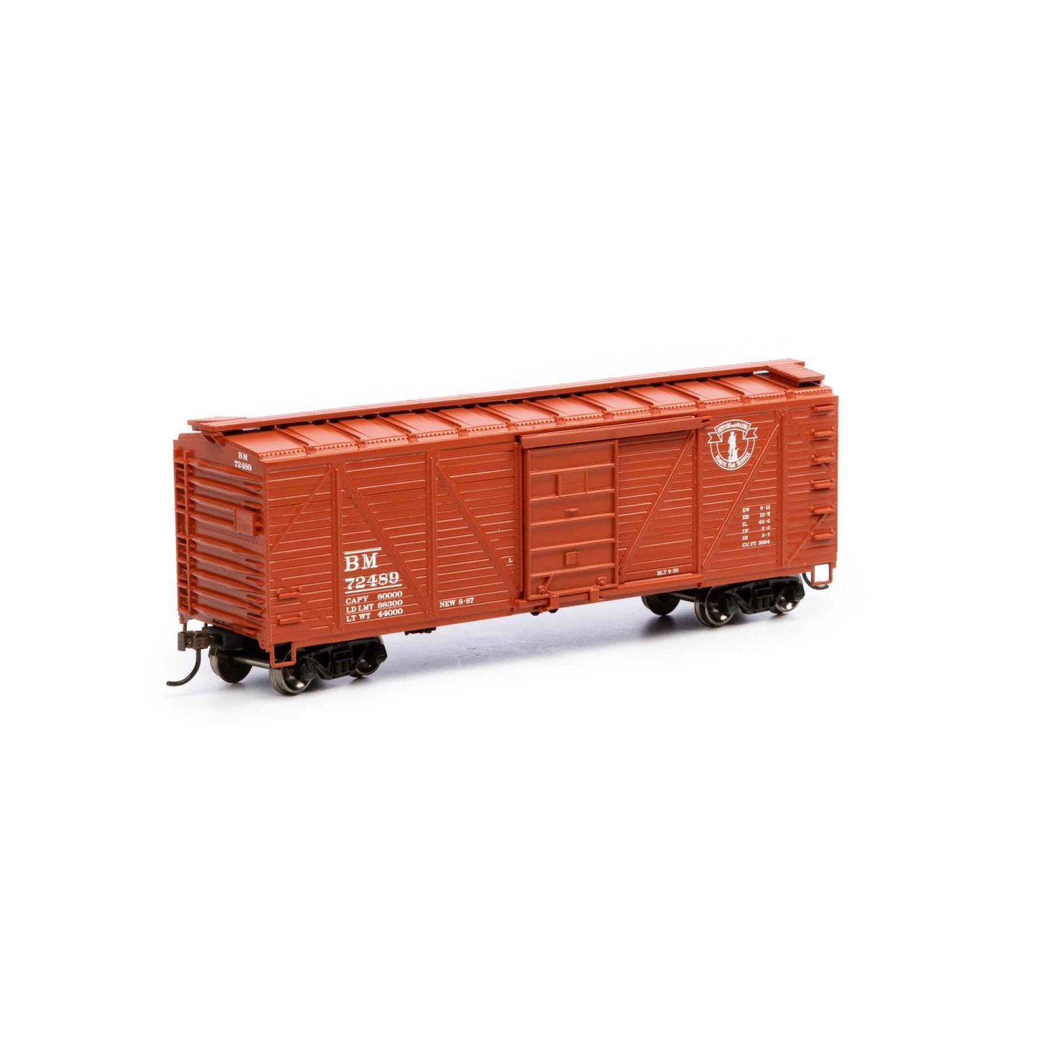 Athearn HO 40' Ribbed Wooden Box B&M #72489 for Freight Cars