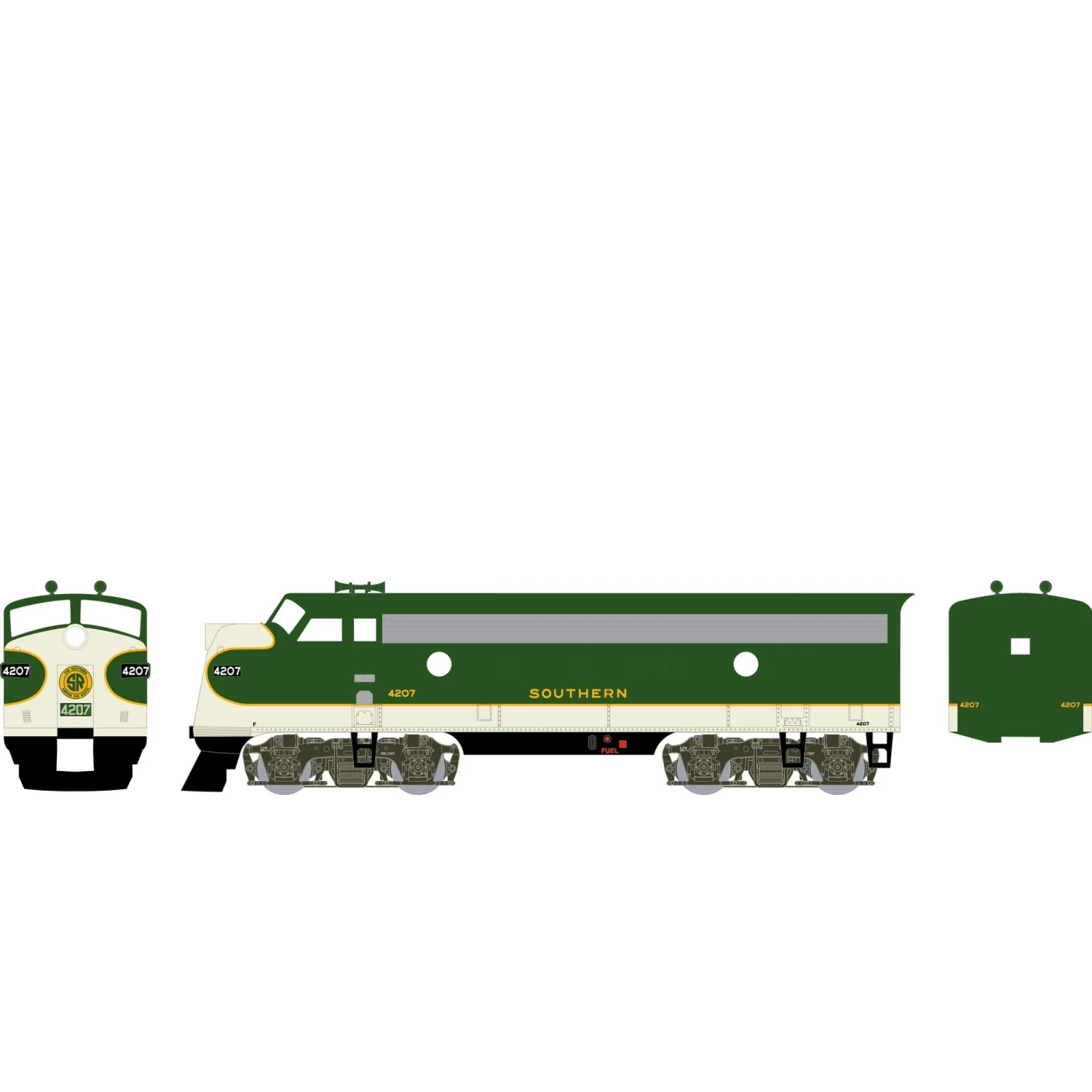 Athearn HO F7A SOU #4207 for Locomotives