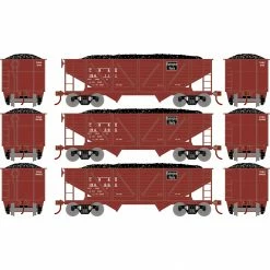 Athearn HO 34' 2-Bay Composite Coal Hopper with Load, CB&Q(3) for Freight Cars