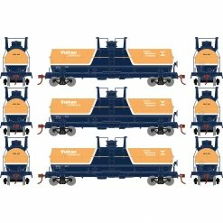 Athearn HO Chemical Tank, Vulcan Chemicals (3) for Freight Cars