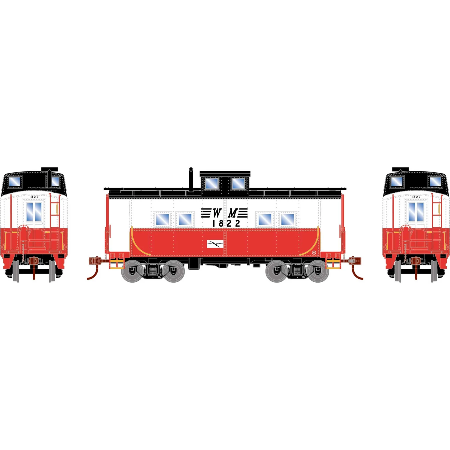 Athearn HO Eastern 4-Window Caboose, WM #1822 for Cabooses