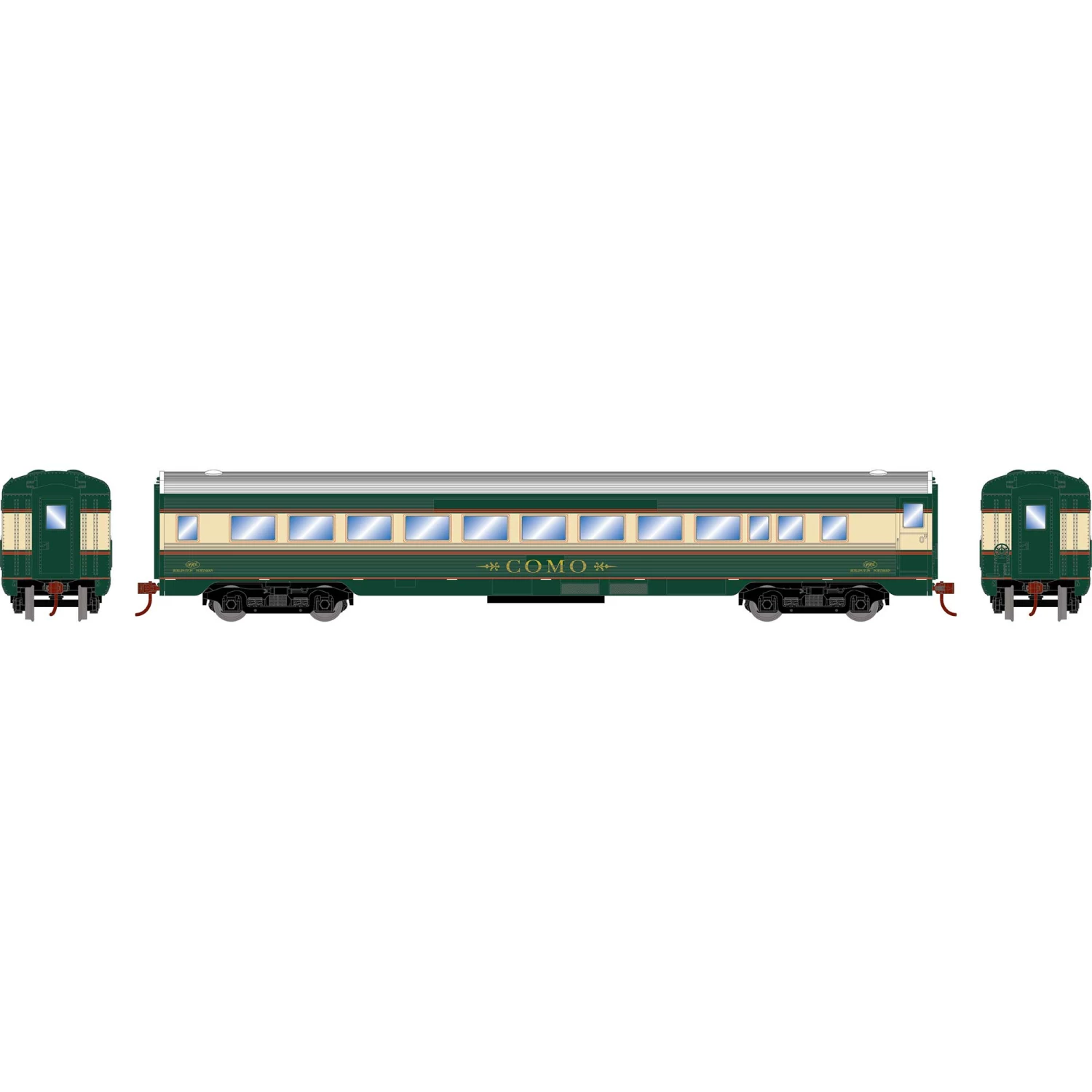 Athearn HO Streamline Passenger Car, BN Como for Passenger Cars