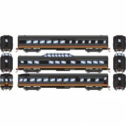 Athearn HO Streamline Passenger Cars, KCS (3) for Passenger Cars