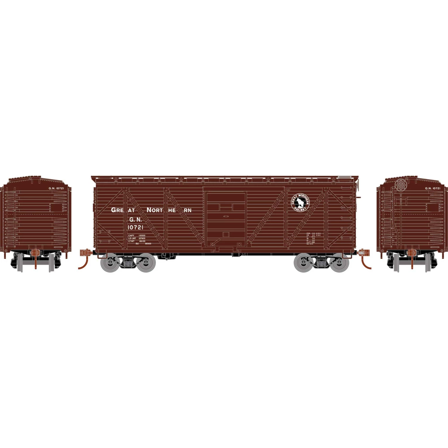 Athearn HO 40' Single Sheathed Box, GN #10721 for Freight Cars