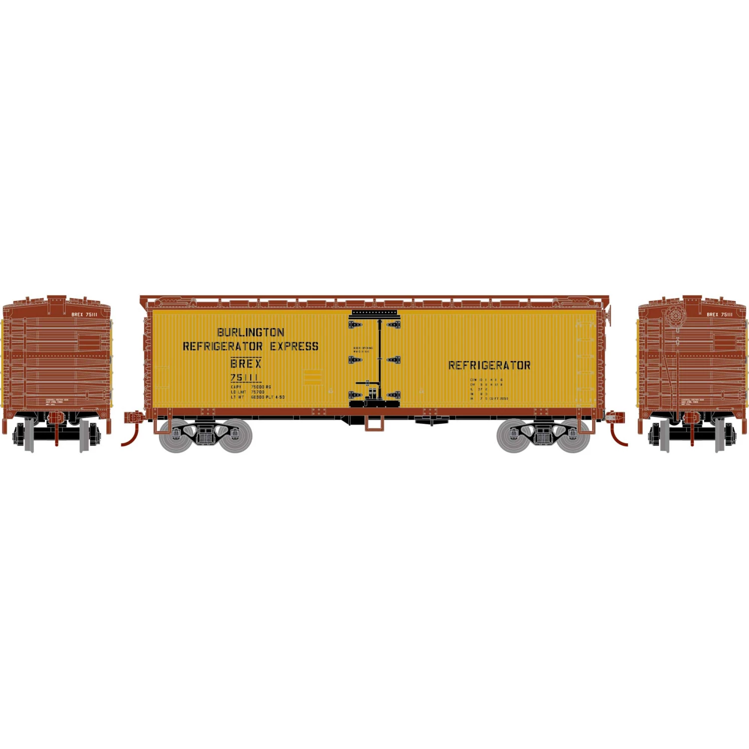 Athearn HO 40' Wood Reefer, BREX #75111 for Freight Cars