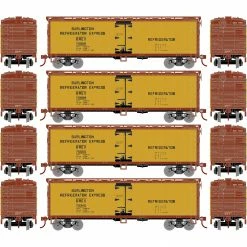 Athearn HO 40' Wood Reefer, BREX (4) for Freight Cars