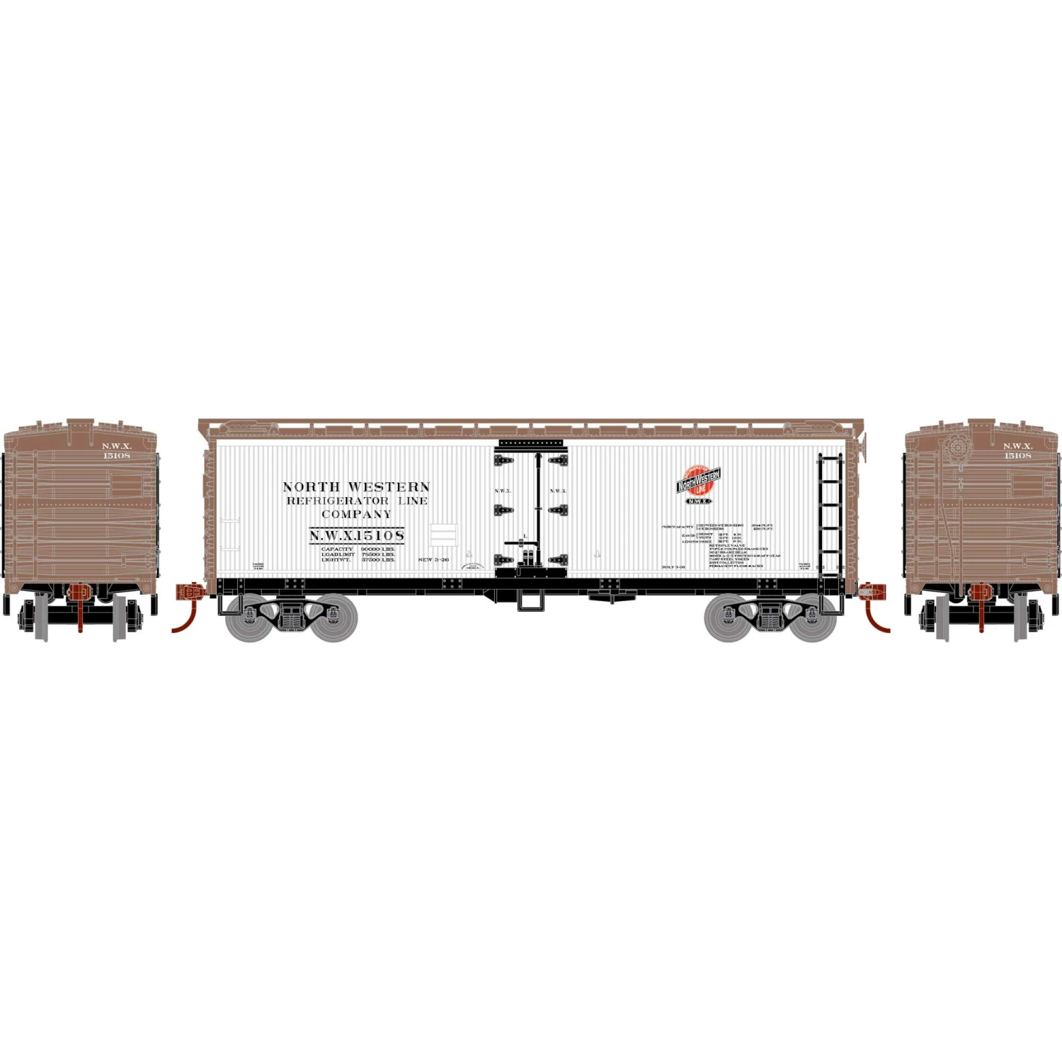 Athearn HO 40' Wood Reefer, NWX #15108 for Freight Cars