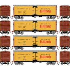Athearn HO 40' Wood Reefer, EKSK (4) for Freight Cars